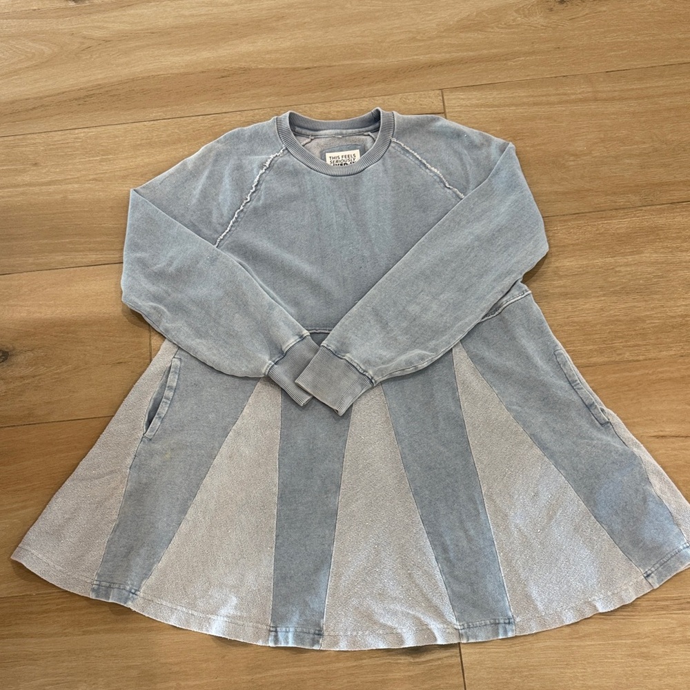 American Eagle Outfitters Blue and Gray Dress